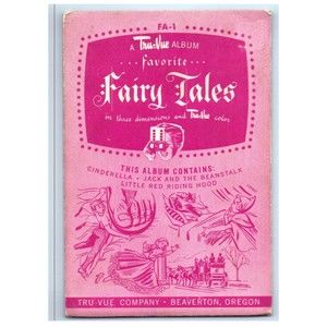 VINTAGE TRU-VUE FAIRY‎ TALES 1953 FILM CARDS SET FA-1 Cinderella Jack Beanstalk